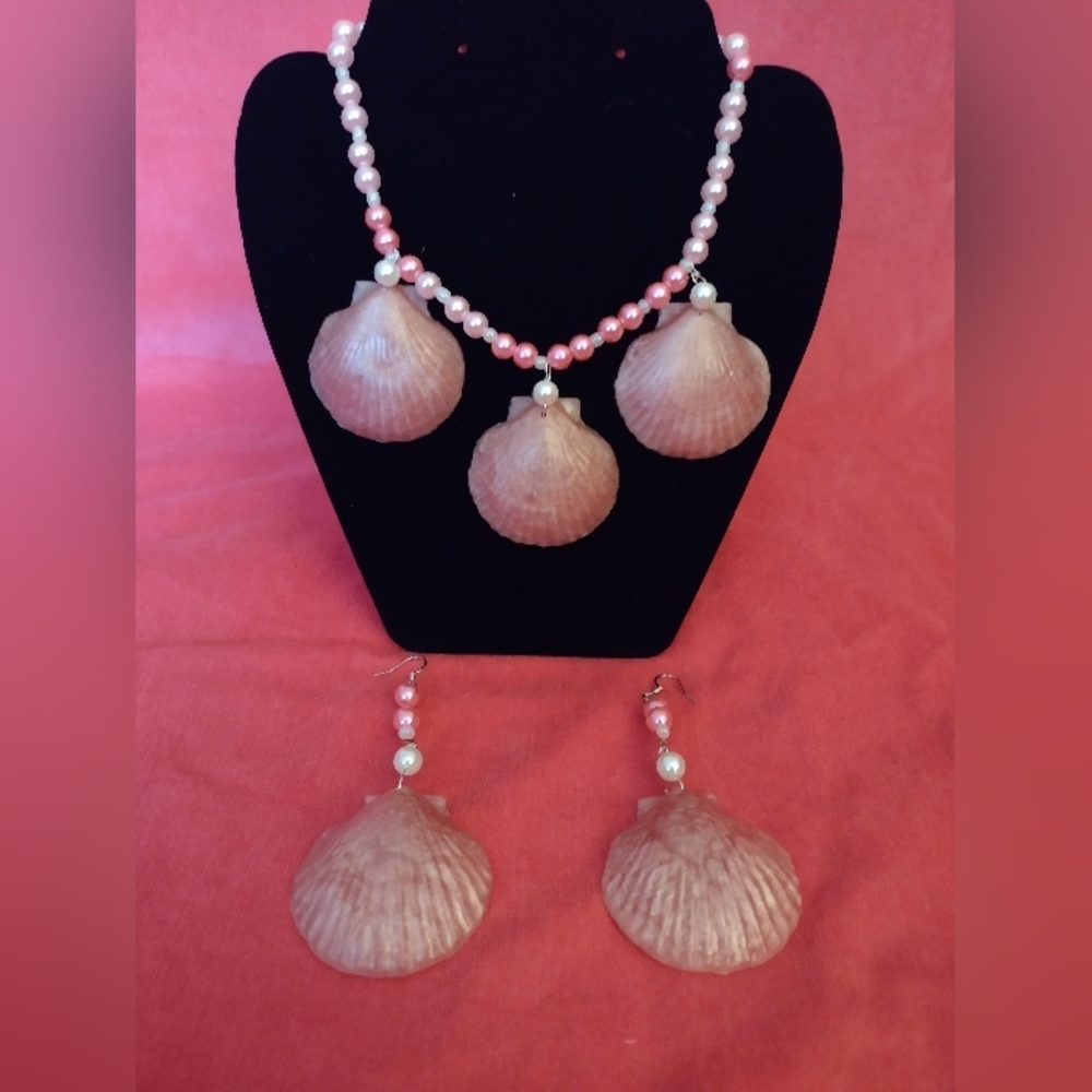 Barbie Movie Inspired Seashell Necklace And Earrings